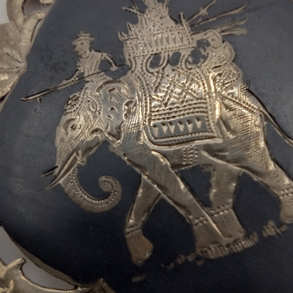 Vintage Niello Elephant Brooch, Animal Pin, Siam Silver, Thailand Elephant, 925 - Picture 4 of 8